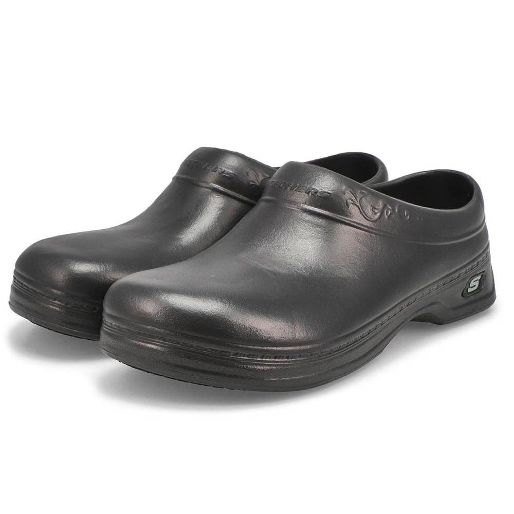 Skechers Work Shoes, Oswald Clara Women Black Kitchen Clogs Size 10